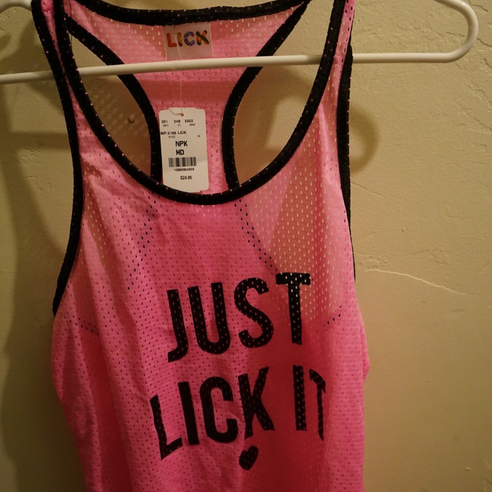 Fun pink just lick it pinnie. Brand new.